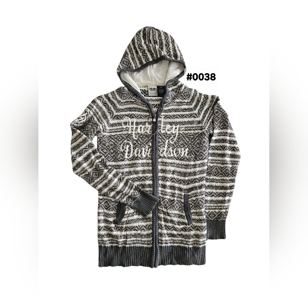 Harley Davidson Gray Patterned Hoodie